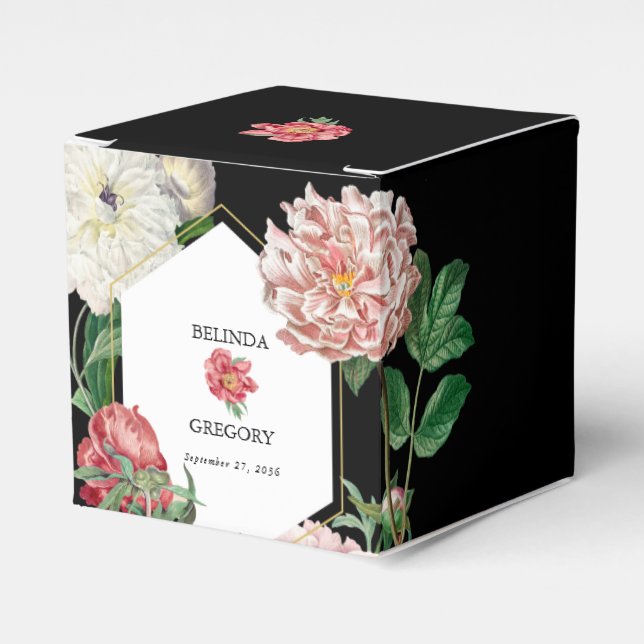 Ballotins Aquarelle Peonies rose Fleurs Mariage Blanc (Verso)