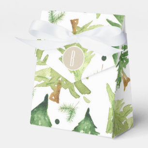 Ballotins Aquarelle Pine Arbres Moderne Rustique Kraft Party