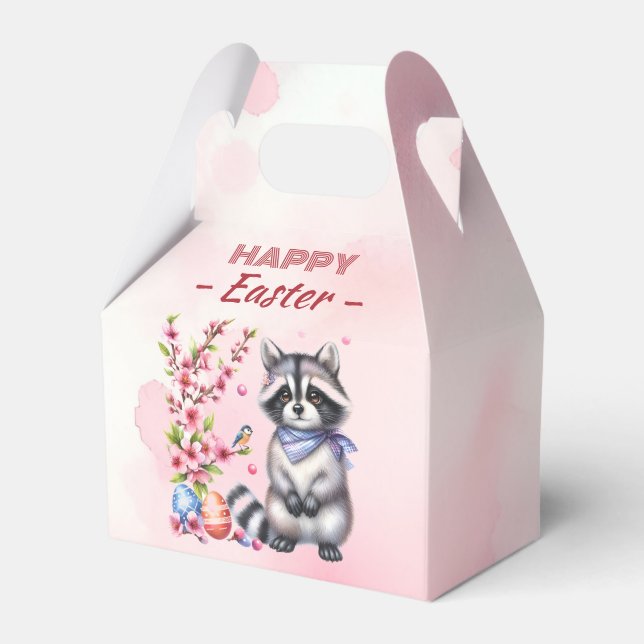 Ballotins Aquarelle Raccoon Oeufs de Pâques et fleurs - (Verso)