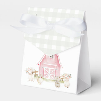 Ballotins Aquarelle rose animaux de ferme Baby shower Ballot