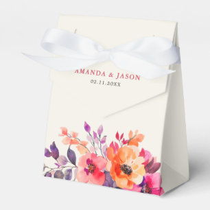 Ballotins Aquarelle rose brillant rose orange Mariage floral