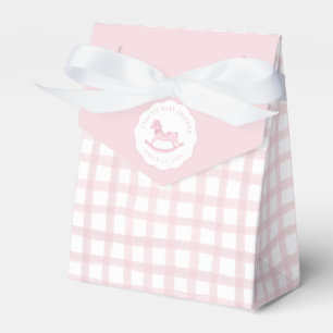 Ballotins Aquarelle rose classique Cheval rocheux En vichy b