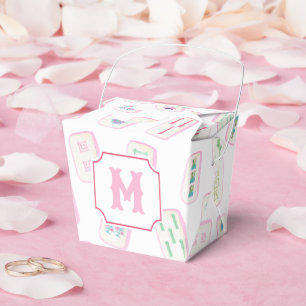 Ballotins Aquarelle rose et vert Mahjong Titres Monogramme
