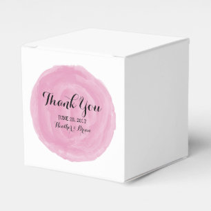 Ballotins Aquarelle rose ronde mariage Favoriser les boîtes