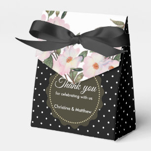 Ballotins Aquarelle rose Roses Noir Blanc Pois