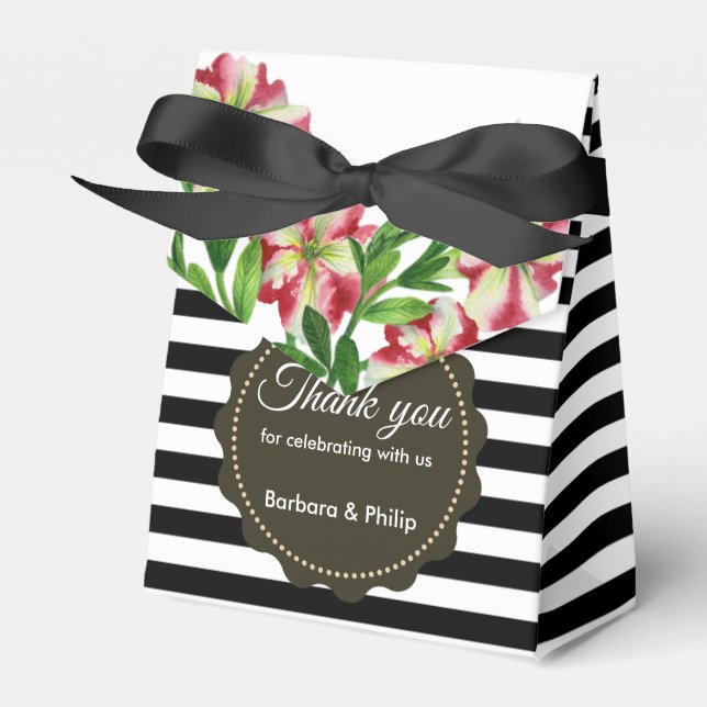 Ballotins Aquarelle Rouge Petunias Noir Blancs (Verso)