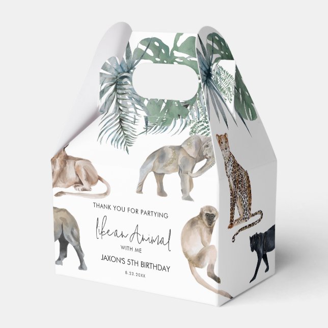 Ballotins Aquarelle Safari Appelant Tous Les Animaux Anniver (Verso)