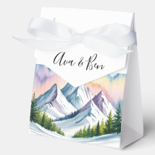 Ballotins Aquarelle Snowy Mountain Mariage paysage