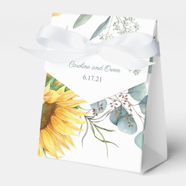 Ballotins Aquarelle tournesol Floral Mariage personnalisé (Verso)