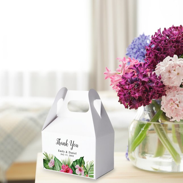 Ballotins Aquarelle Tropical Floral Merci Mariage (Créateur téléchargé)