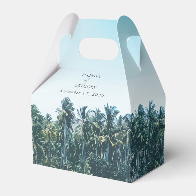 Ballotins Aquarelle tropicale Palms & Mariage de plage (Verso)