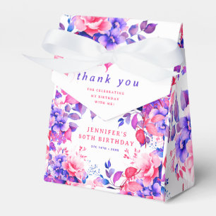 Ballotins Aquarelle violette Floral 80e fête d'anniversaire