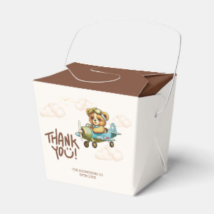 Ballotins Aquarelle Whimsal Avion Teddy Bear Merci