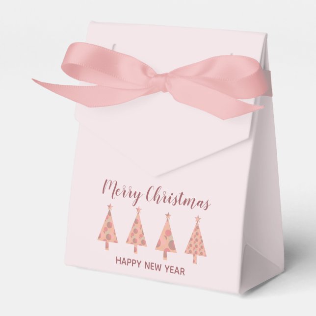 Ballotins Arbre de pin simple moderne fille rose joyeux Noël (Verso)