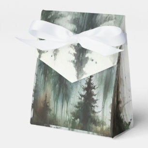 Ballotins Arbres à l'aquarelle Mariage rustique en pleine na