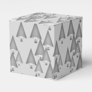 Ballotins Arbres de Noël métalliques modernes - gris argenté