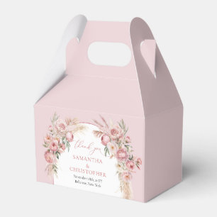 Ballotins Arche Boho Aquarelle rose pâle fleurs pampas