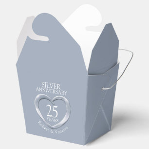 Ballotins Argent coeur 25e anniversaire mariage nom personna