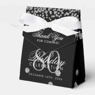 Ballotins Argent Noir 80e anniversaire Merci Confetti