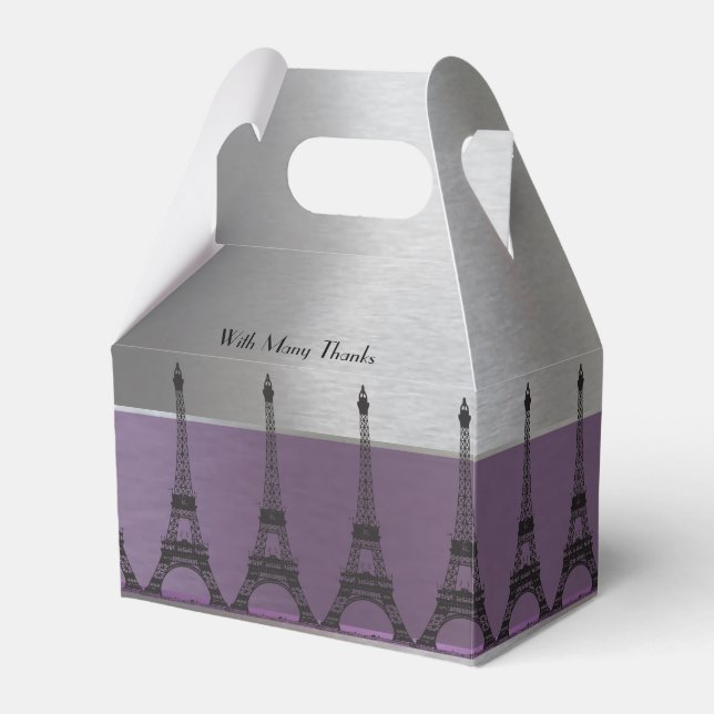 Ballotins Argent violet métal Paris Eiffel Personnalisé (Verso)