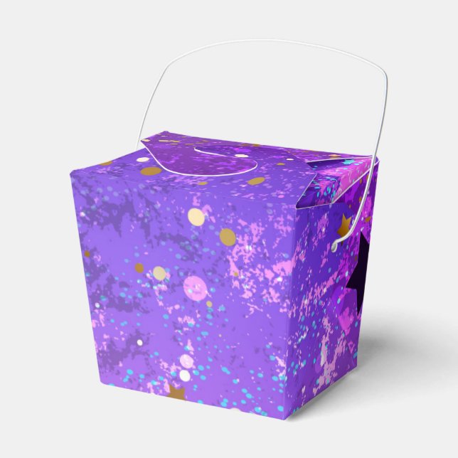 Ballotins Arrière - plan de feuille violet avec étoiles (Verso)