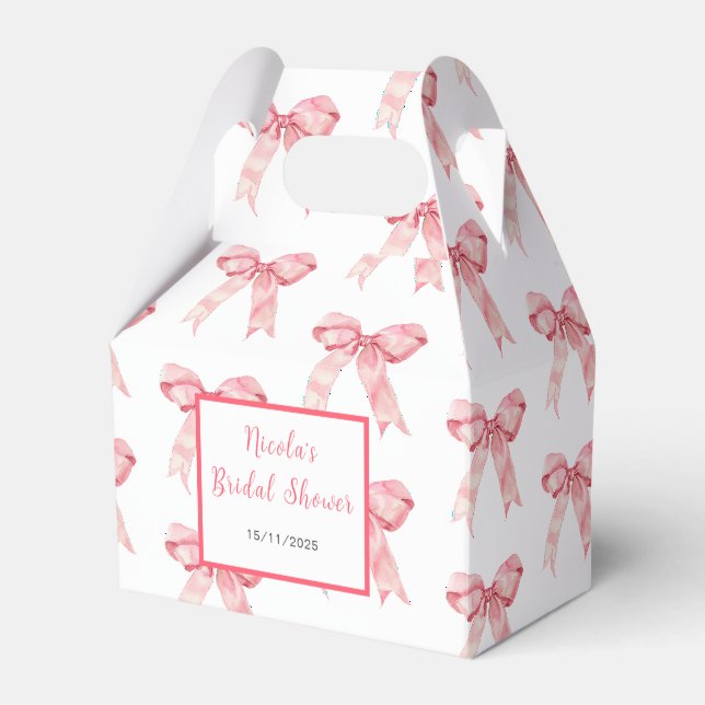 Ballotins Arrosoir de mariage ruban à nœud papillon rose (Verso)