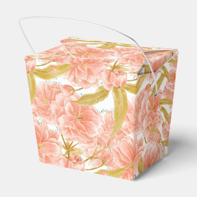 Ballotins art à l'aquarelle à motif de fleur de pêcher (Arrière)