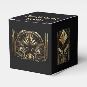 Ballotins Art-Déco Black & Gold Party Favoriser Fa Personnal