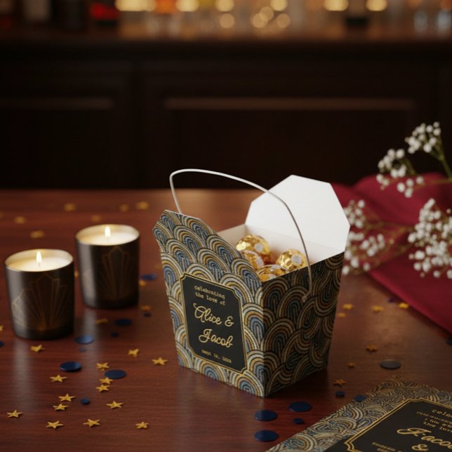 Ballotins Art Deco Embroidered-Style Wedding Favor Box (Créateur téléchargé)