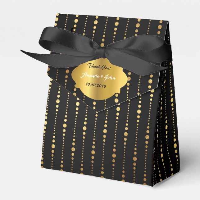 Ballotins Art Déco Glam Golden Wedding Favoriser le Merci (Verso)