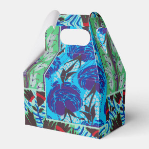 Ballotins Art floral bleu et vert maximaliste vibrant