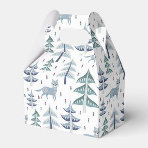 Ballotins Art populaire Renard d'hiver et arbres