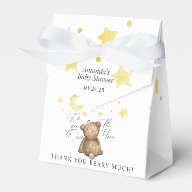 Ballotins Au-Dessus Du Baby shower Lune Teddy Bear (Verso)