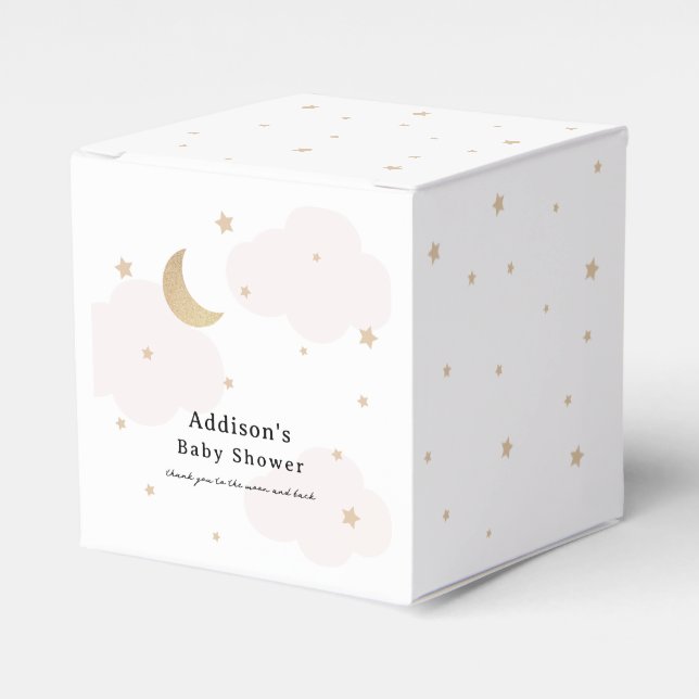 Ballotins Au-dessus du Baby shower rose lune (Verso)
