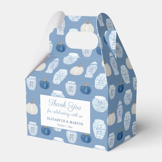 Ballotins Automne Chinoiserie Blue Citrouille Wedding shower (Verso)