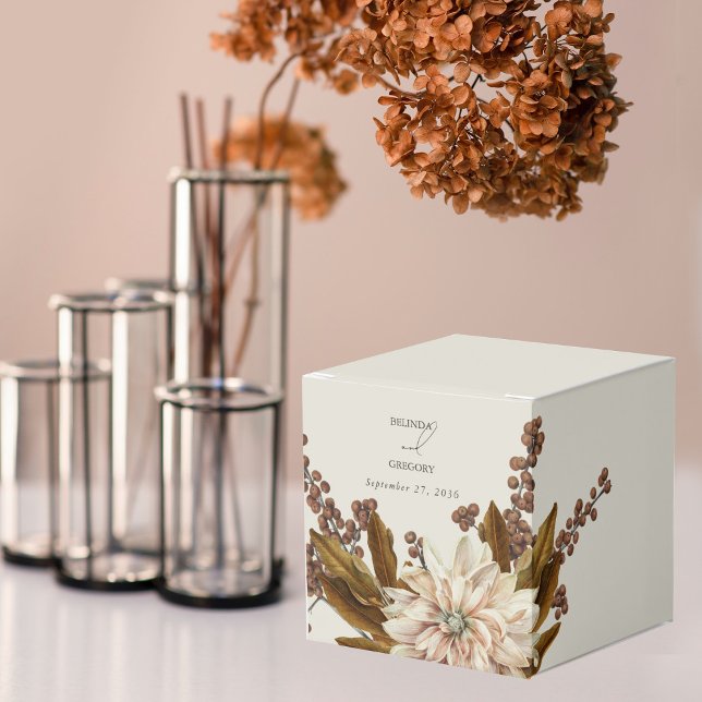 Ballotins Automne Floral Tones Terre Aquarelle Mariage de au (Autumn Floral Earthy Tones Watercolor Fall Wedding Favor Box)