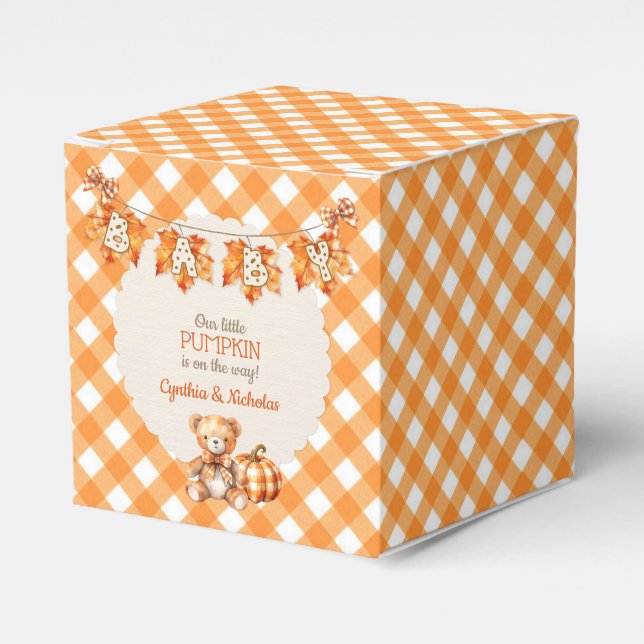 Ballotins Automne Plaid Teddy Bear Citrouille Feuilles (Verso)