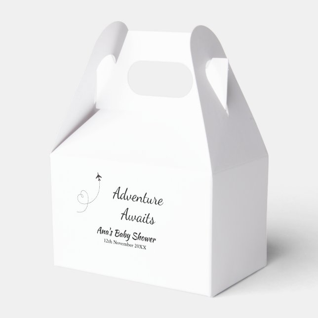 Ballotins Aventure attend baby shower ajouter nom date plan  (Verso)