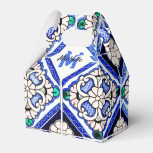 Ballotins Azulejo Motif espagnol Carreaux marine Monogramme 