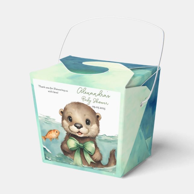 Ballotins Baby Otter Baby shower neutre selon le sexe (Verso)