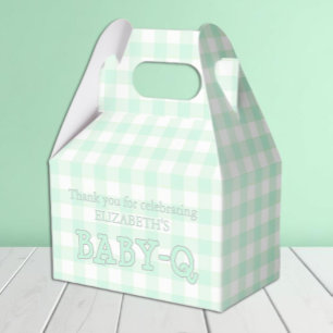 Ballotins Baby-Q vert menthe à carreaux Baby Shower