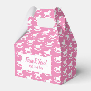 Ballotins Baby shower à cheval rose de style Gable