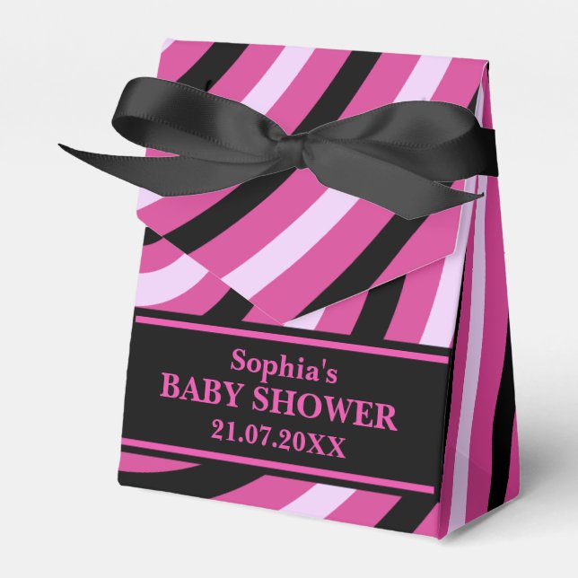 Ballotins Baby shower à rayures mignon Monogram (Verso)