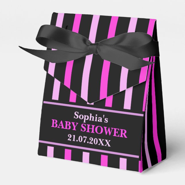 Ballotins Baby shower à rayures mignon Monogram (Verso)