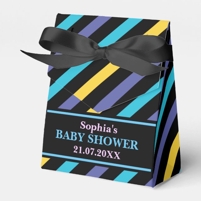 Ballotins Baby shower à rayures mignon Monogram (Verso)