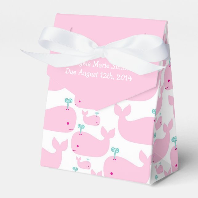 Ballotins Baby shower à thème baleine rose (Verso)