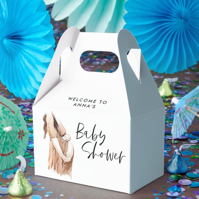Ballotins Baby shower aquarelle illustration script simple (Fête)