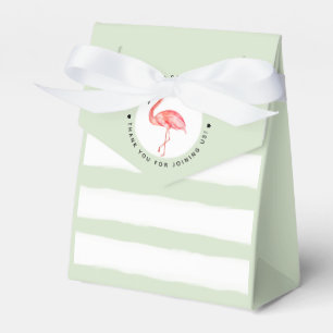 Ballotins Baby shower Aquarelle tropicale Flamant rose Merci