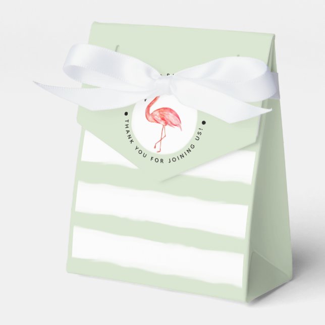 Ballotins Baby shower Aquarelle tropicale Flamant rose Merci (Verso)