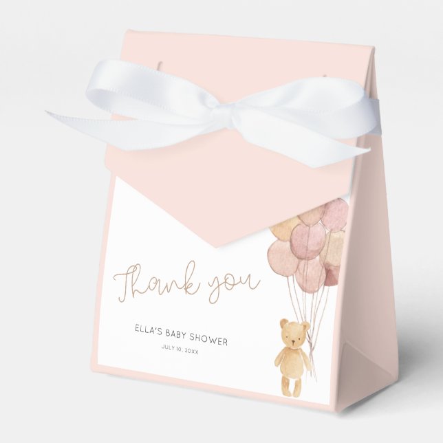 Ballotins Baby shower Ballons Beige Teddy Bear (Verso)